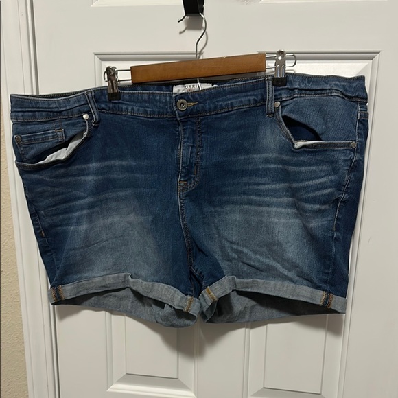 torrid Pants - Torrid Blue Jean Shorts with Rolled Hem and Casual Fading